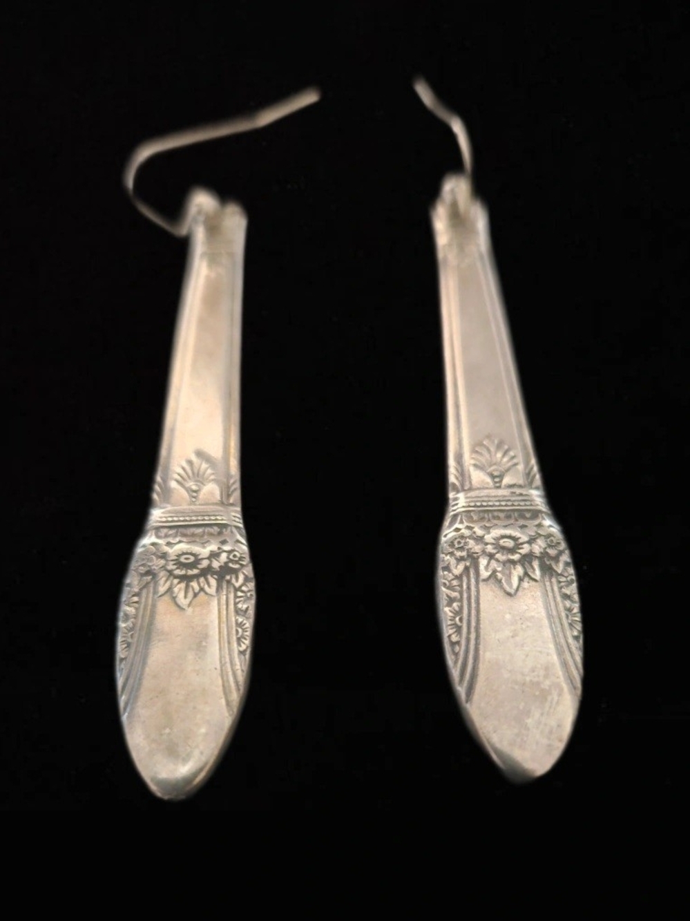 Vintage Upcycled Silverware Earrings - 1937 "First Love" Pattern 1847 Rogers Bro